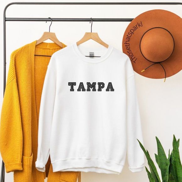 Thosethatsparkl Tops - Tampa Crewneck Sweatshirt, Funny Sweatshirt, Retro Tampa Bay, FL oversized